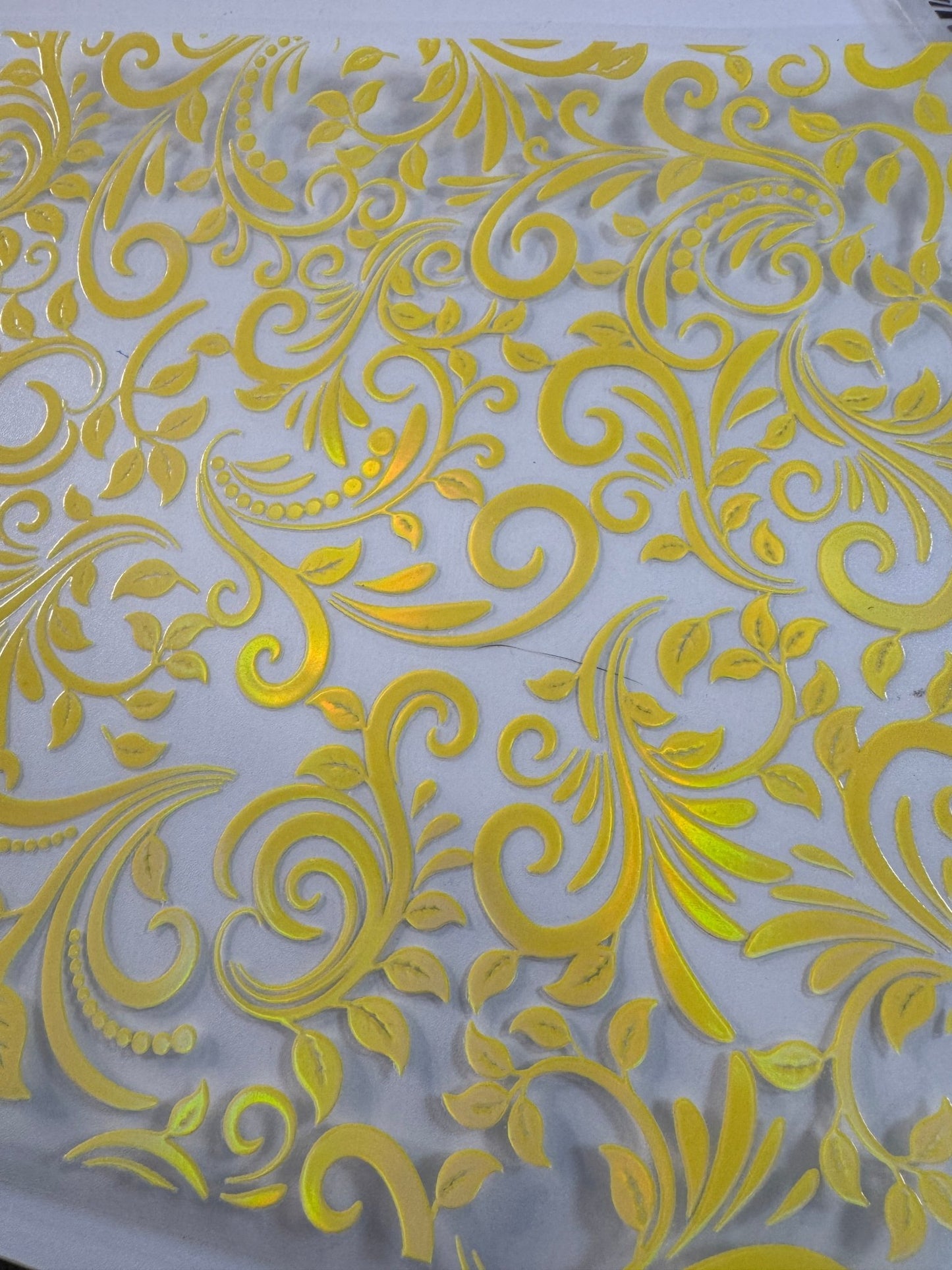 LUMINOUS YELLOW HOLOGRAPHIC TOOLED LEATHER - 216 Tumblers