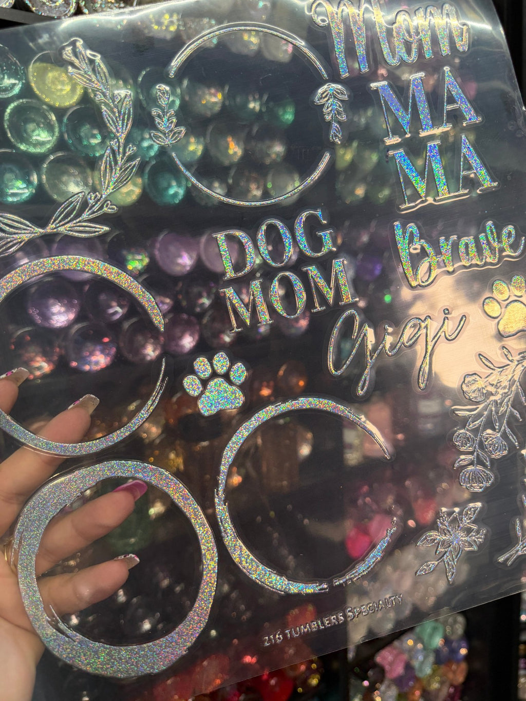 MAMA SHEET WITH WREATHS - METALIC - 216 Tumblers