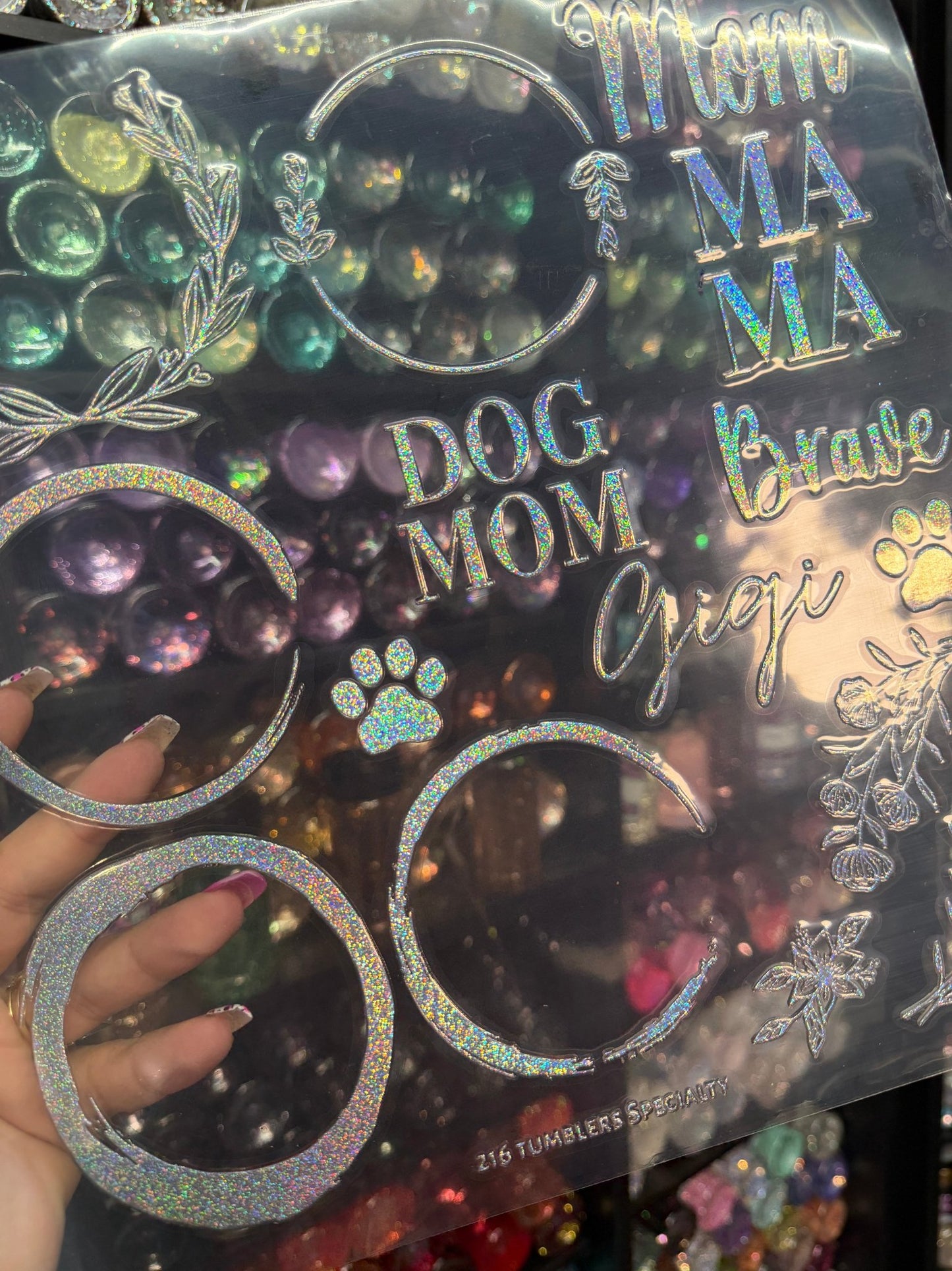 MAMA SHEET WITH WREATHS - METALIC - 216 Tumblers