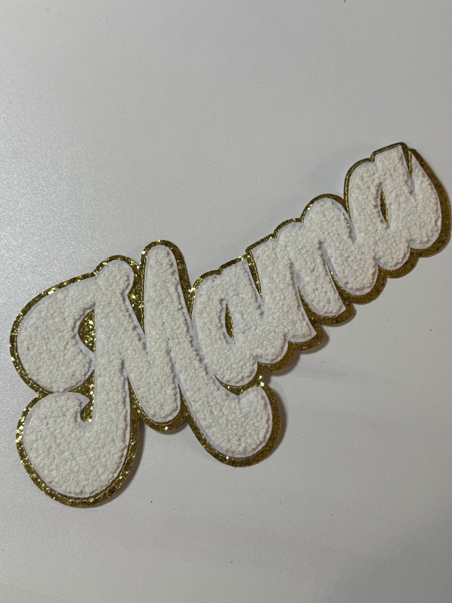 MAMA WHITE AND GOLD CHENILLE PATCH - 216 Tumblers
