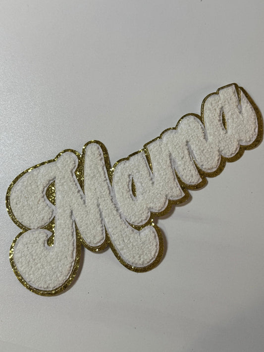 MAMA WHITE AND GOLD CHENILLE PATCH - 216 Tumblers