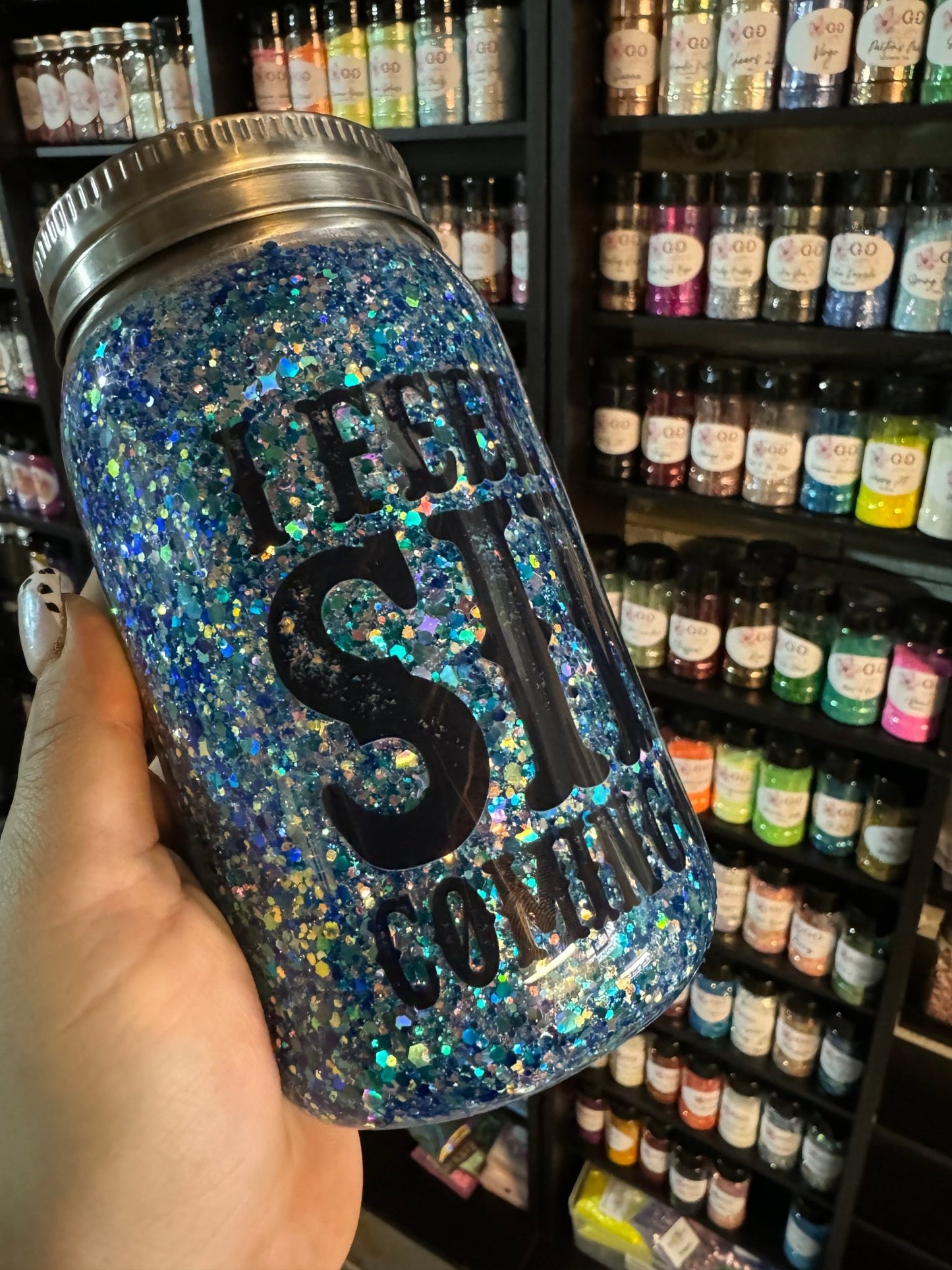 Mason Jar Tumbler - I Feel A Sin Coming On - 216 Tumblers