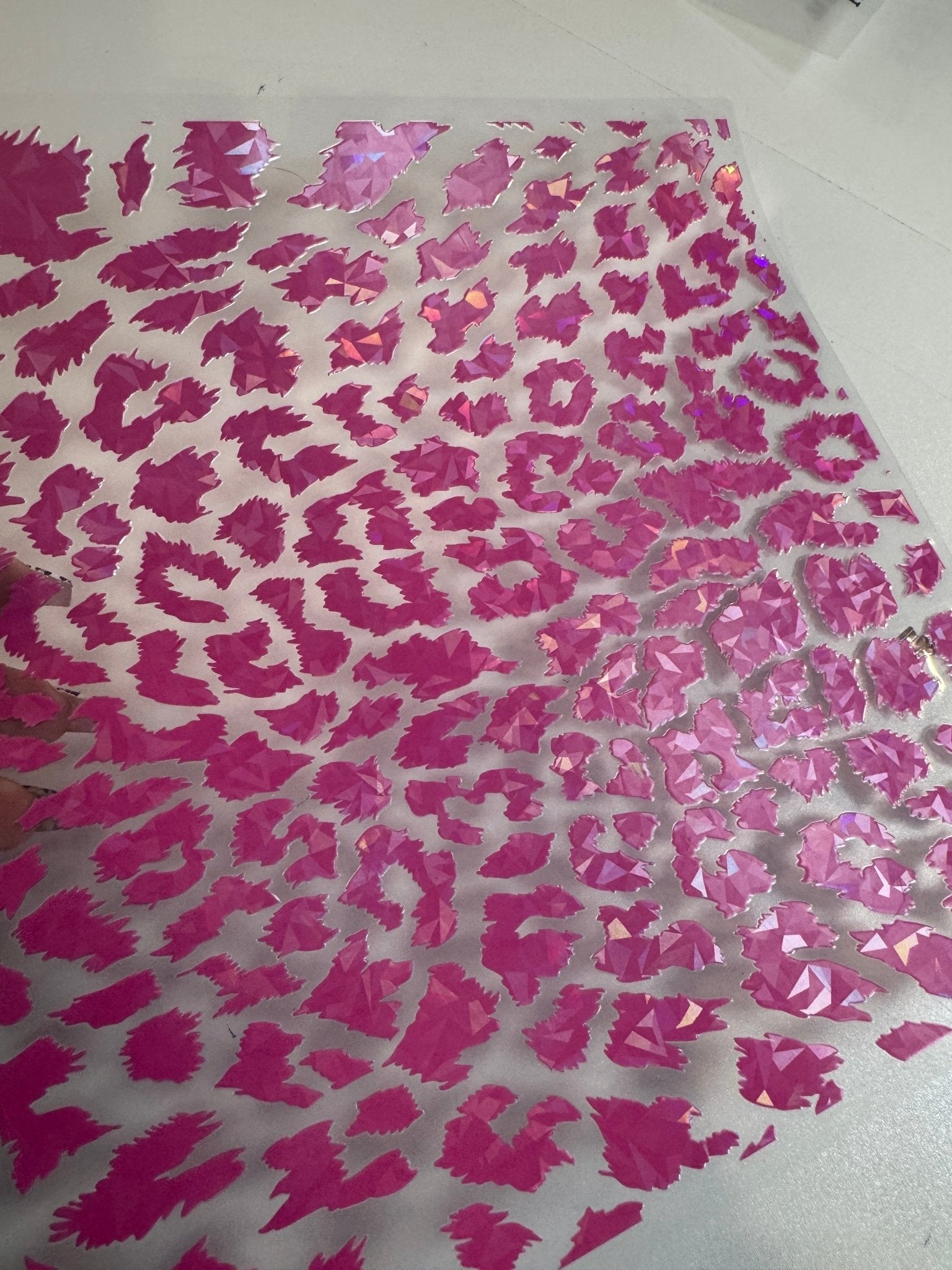 MATTE PINK HOLOGRAPHIC LEOPARD - 216 Tumblers