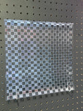 METALLIC CHECKER SILVER 11.25X11.25 - 216 Tumblers