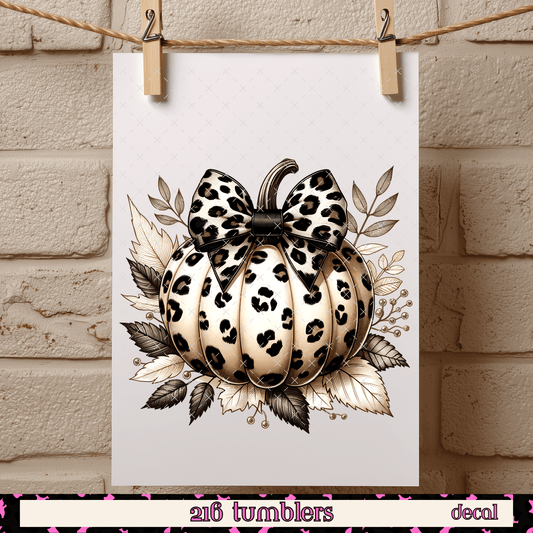 NEUTRAL FALL PUMPKIN WITH LEOPARD - 216 Tumblers