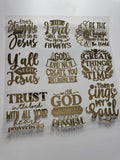 NEW COLOR - CHAMPAGNE GOLD JESUS WORDS 2 - 11.25X11.25 - 216 Tumblers