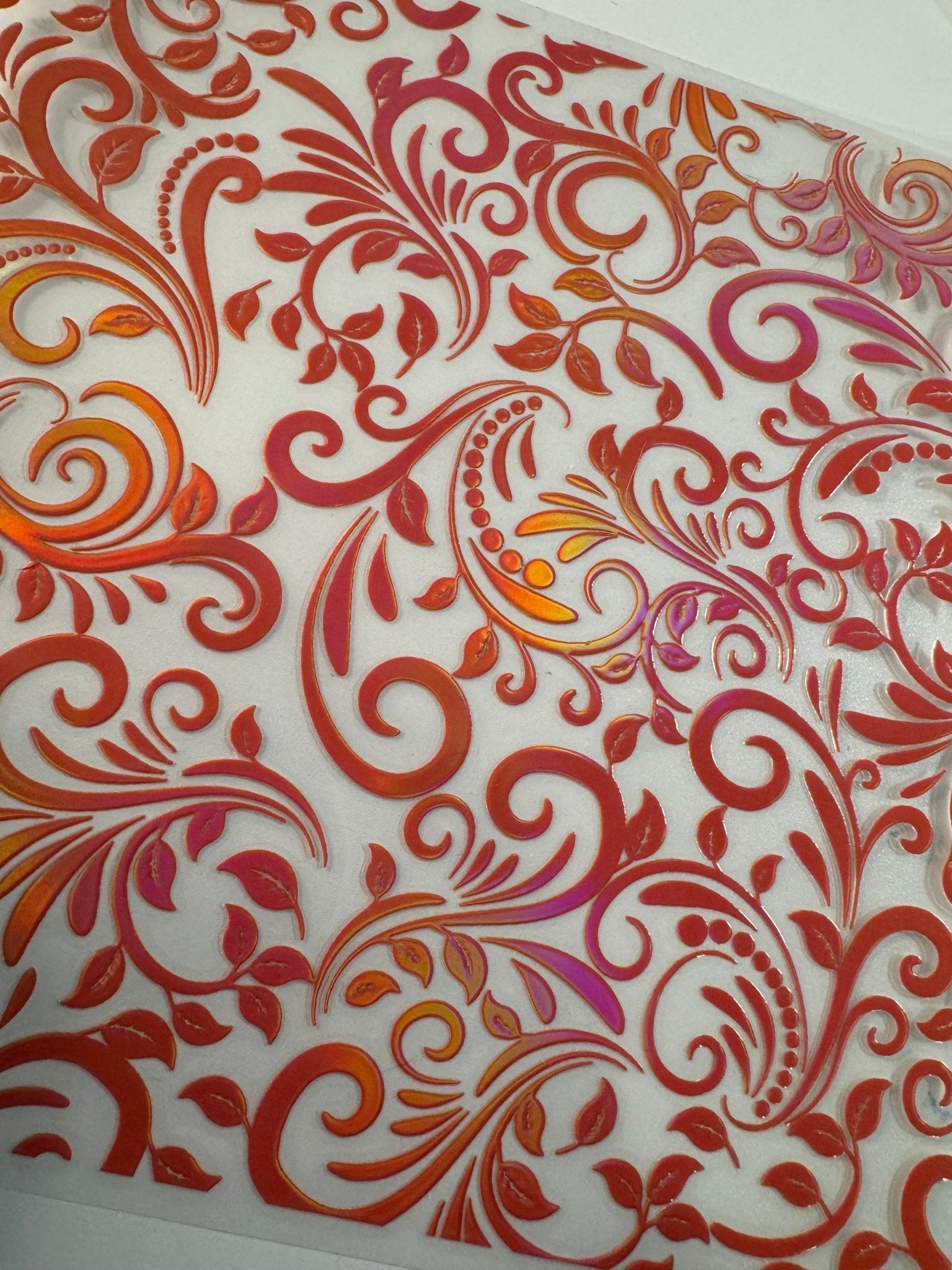 ORANGE HOLOGRAPHIC TOOLED LEATHER - 216 Tumblers