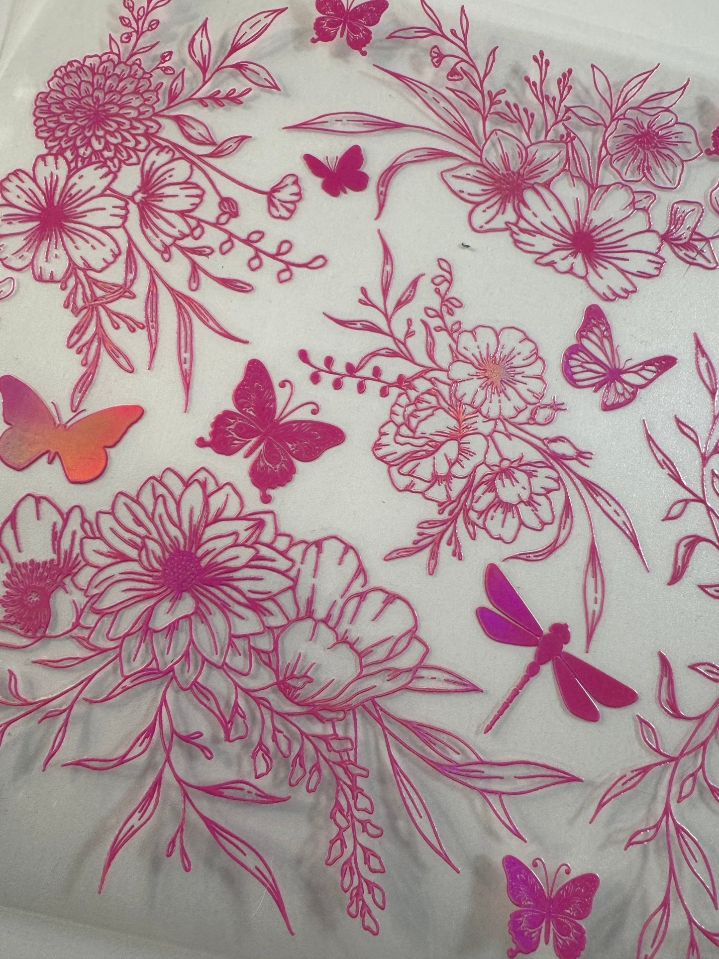 PINK BUTTERFLIES/FLORAL HOLOGRAPHIC - 216 Tumblers