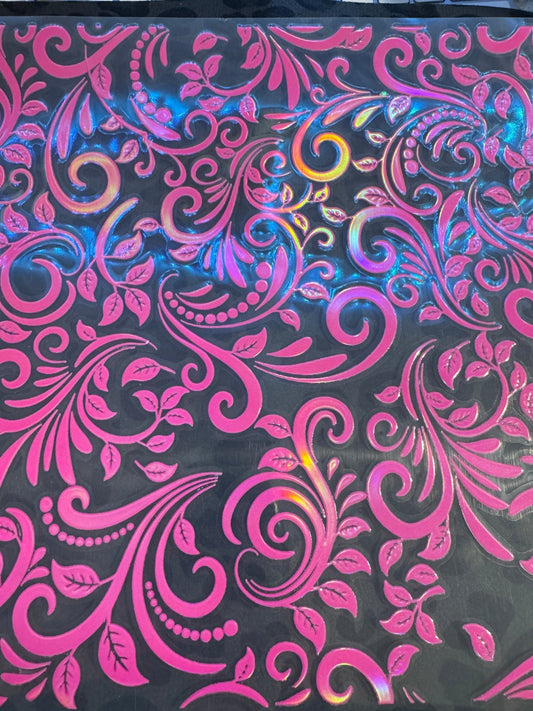 PINK HOLOGRAPHIC TOOLED LEATHER - 216 Tumblers