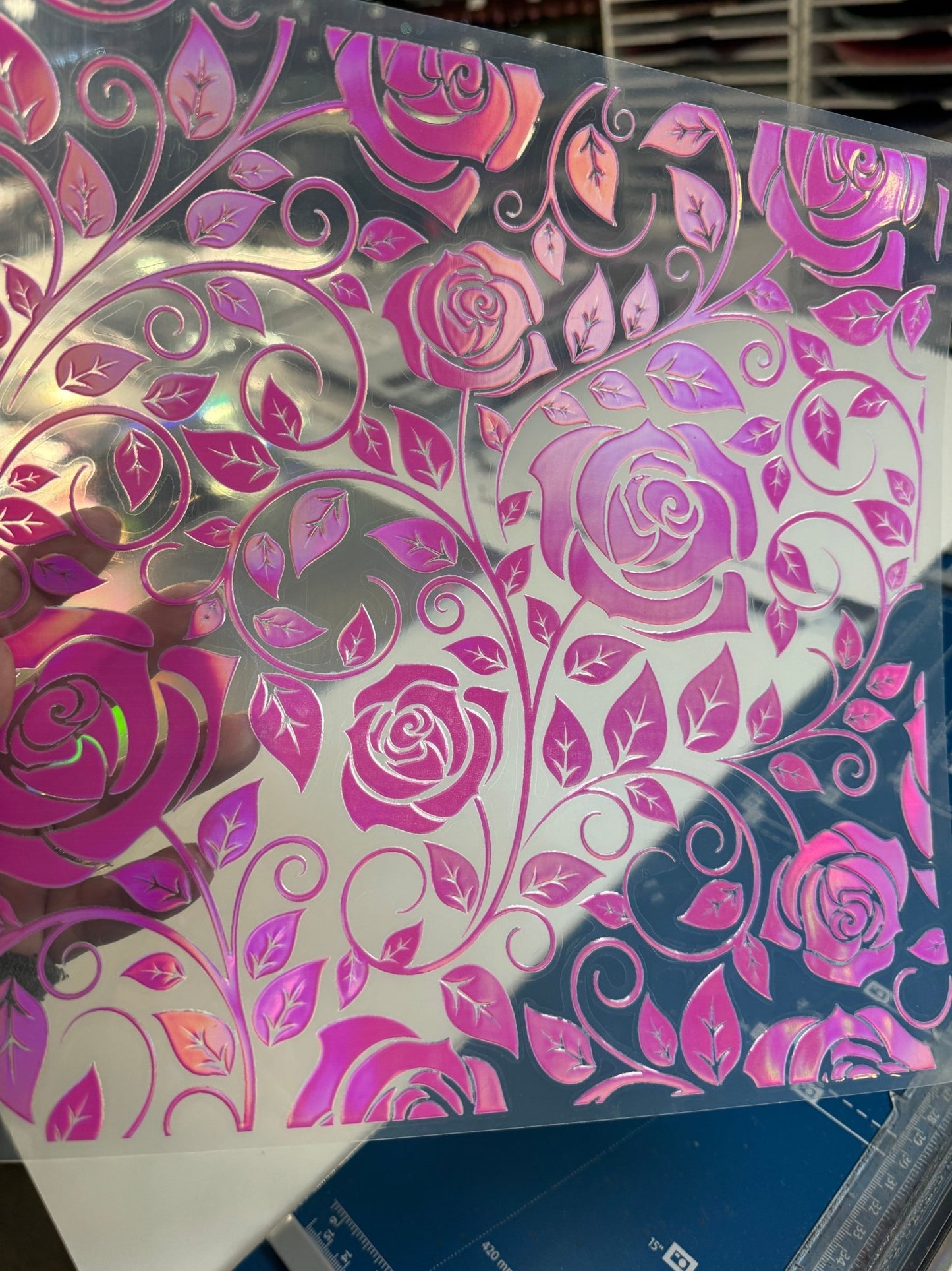 PINK TOOLED ROSE HOLOGRAPHIC - 216 Tumblers