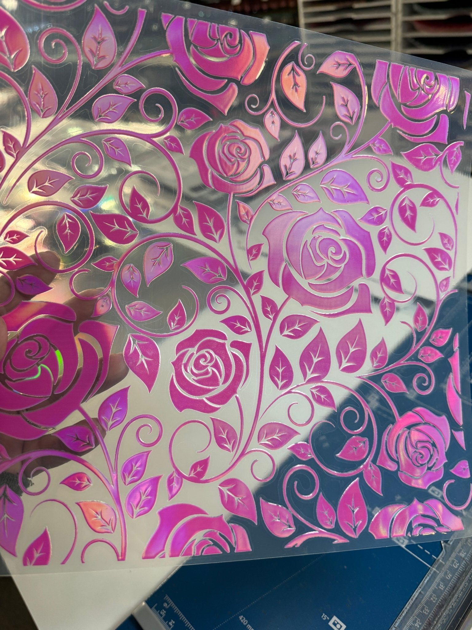 PINK TOOLED ROSE HOLOGRAPHIC - 216 Tumblers
