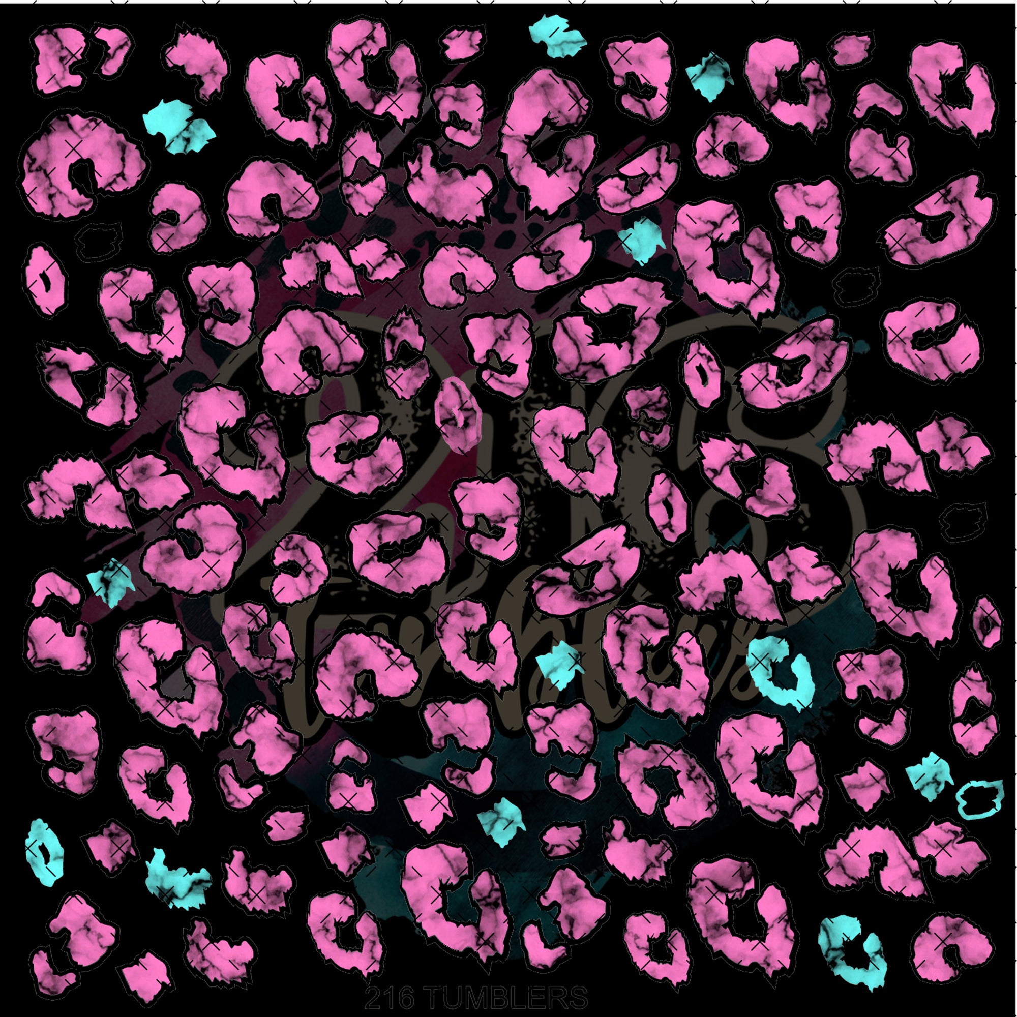 10X10 109  MARBLE PINK LEOPARD UVDTF