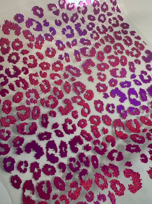 PINK/PURPLE COLORSHIFT GLITTER HOLO SMALL LEOPARD - 216 Tumblers
