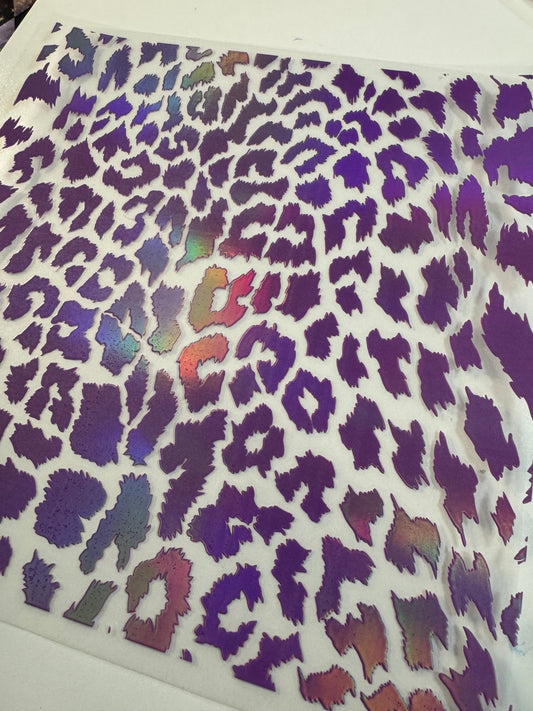 PURPLE HOLOGRAPHIC LEOPARD PRINT - 216 Tumblers