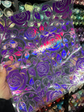 PURPLE /PINK COLORSHIFT HOLO TOOLED ROSE - 216 Tumblers
