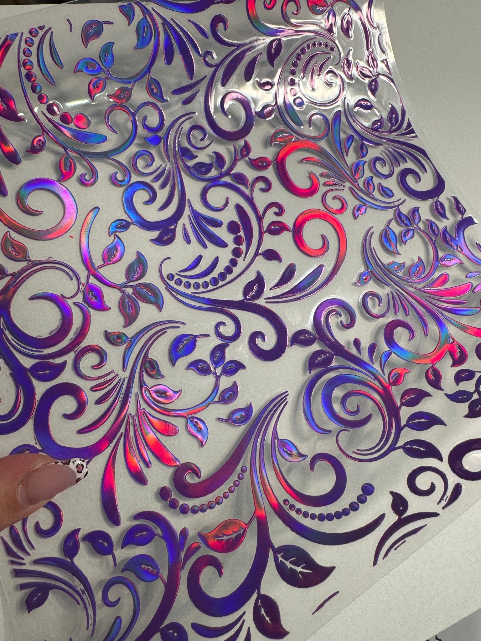 PURPLE / PINK HOLO COLOR SHIFT TOOLED LEATHER - 216 Tumblers