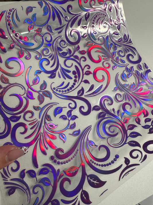 PURPLE / PINK HOLO COLOR SHIFT TOOLED LEATHER - 216 Tumblers