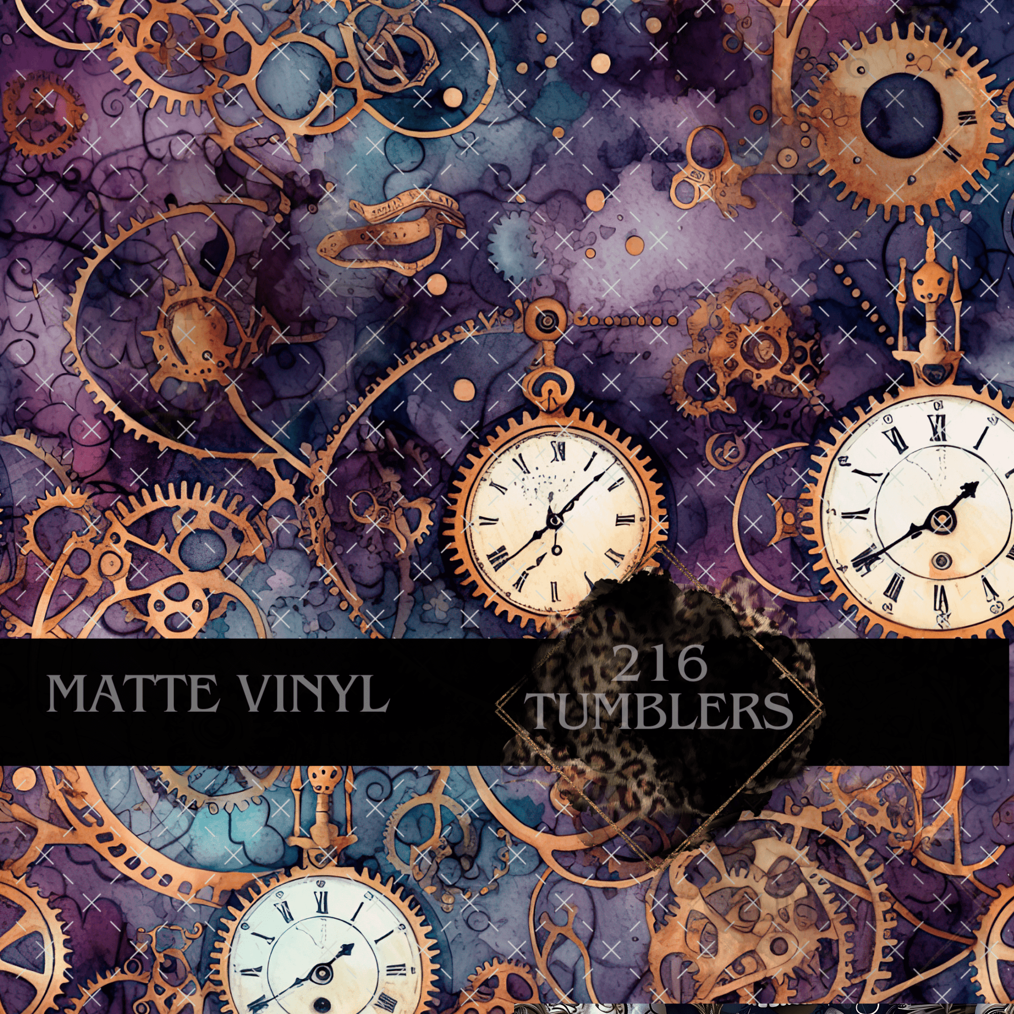 PURPLE STEAMPUNK WATERCOLOR DESIGN - 216 Tumblers
