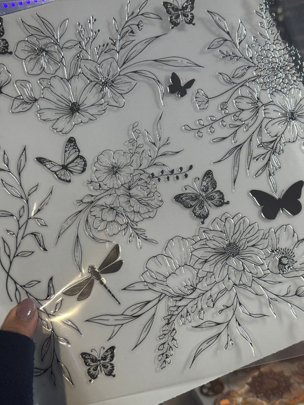 ROSE COPPER / SILVER BUTTERFLY GARDEN - 216 Tumblers