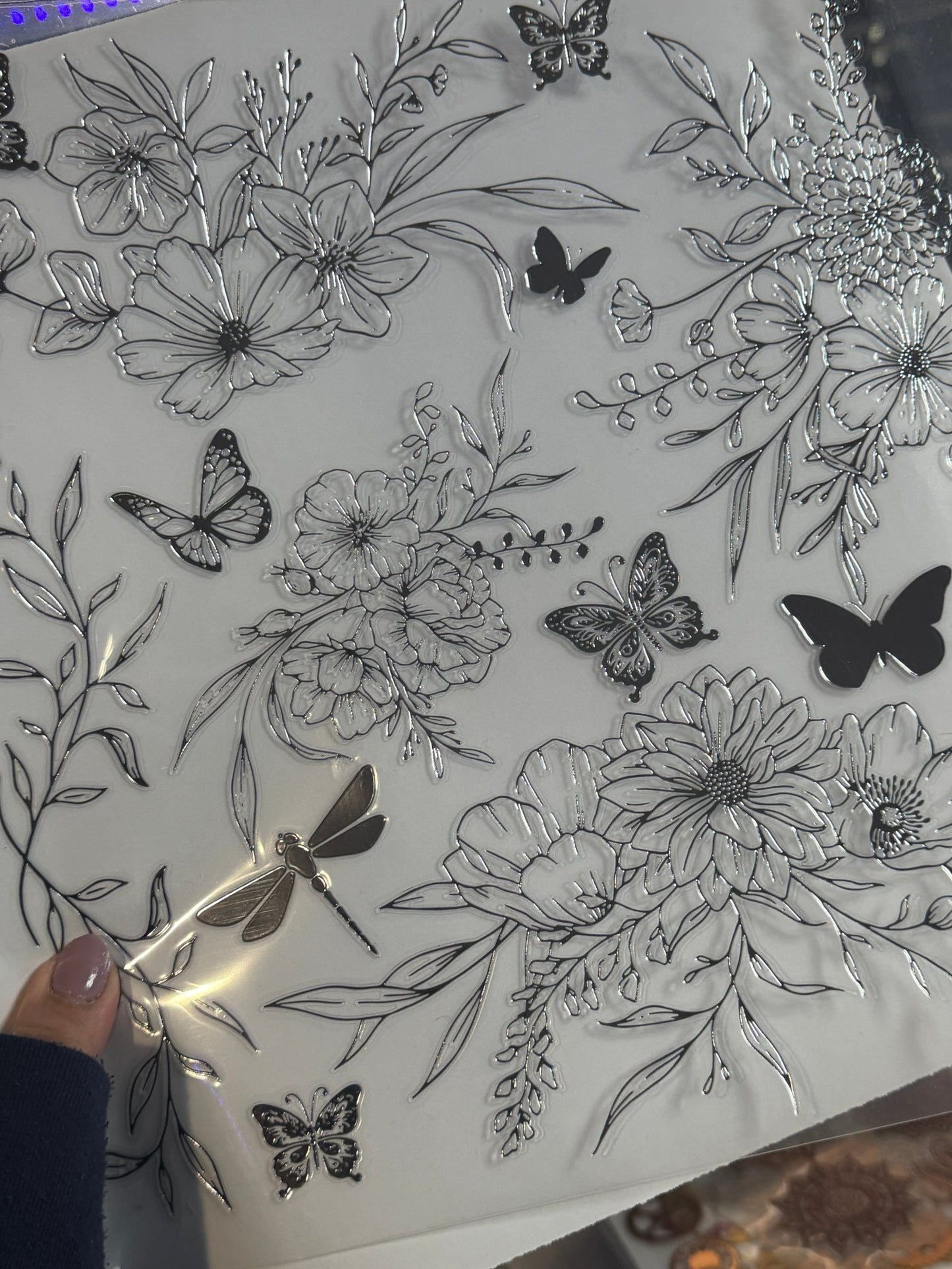 ROSE COPPER / SILVER BUTTERFLY GARDEN - 216 Tumblers