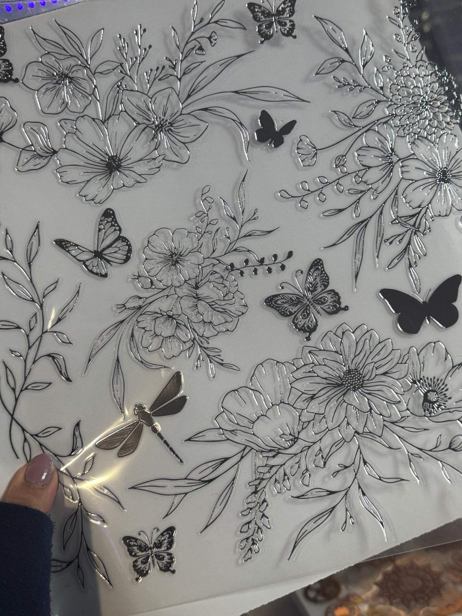 ROSE COPPER / SILVER BUTTERFLY GARDEN - 216 Tumblers