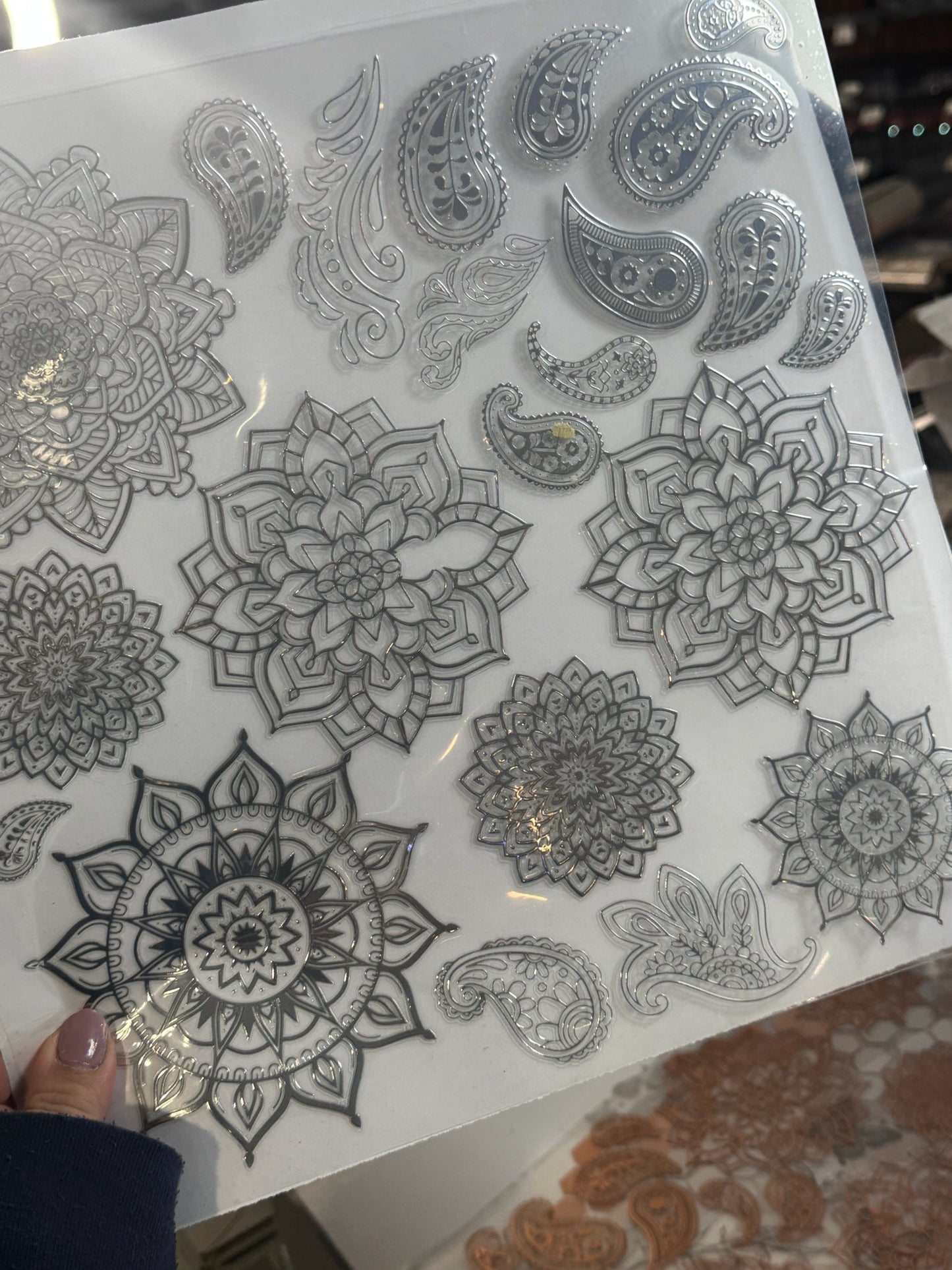 ROSE COPPER / SILVER MANDALAS - 216 Tumblers