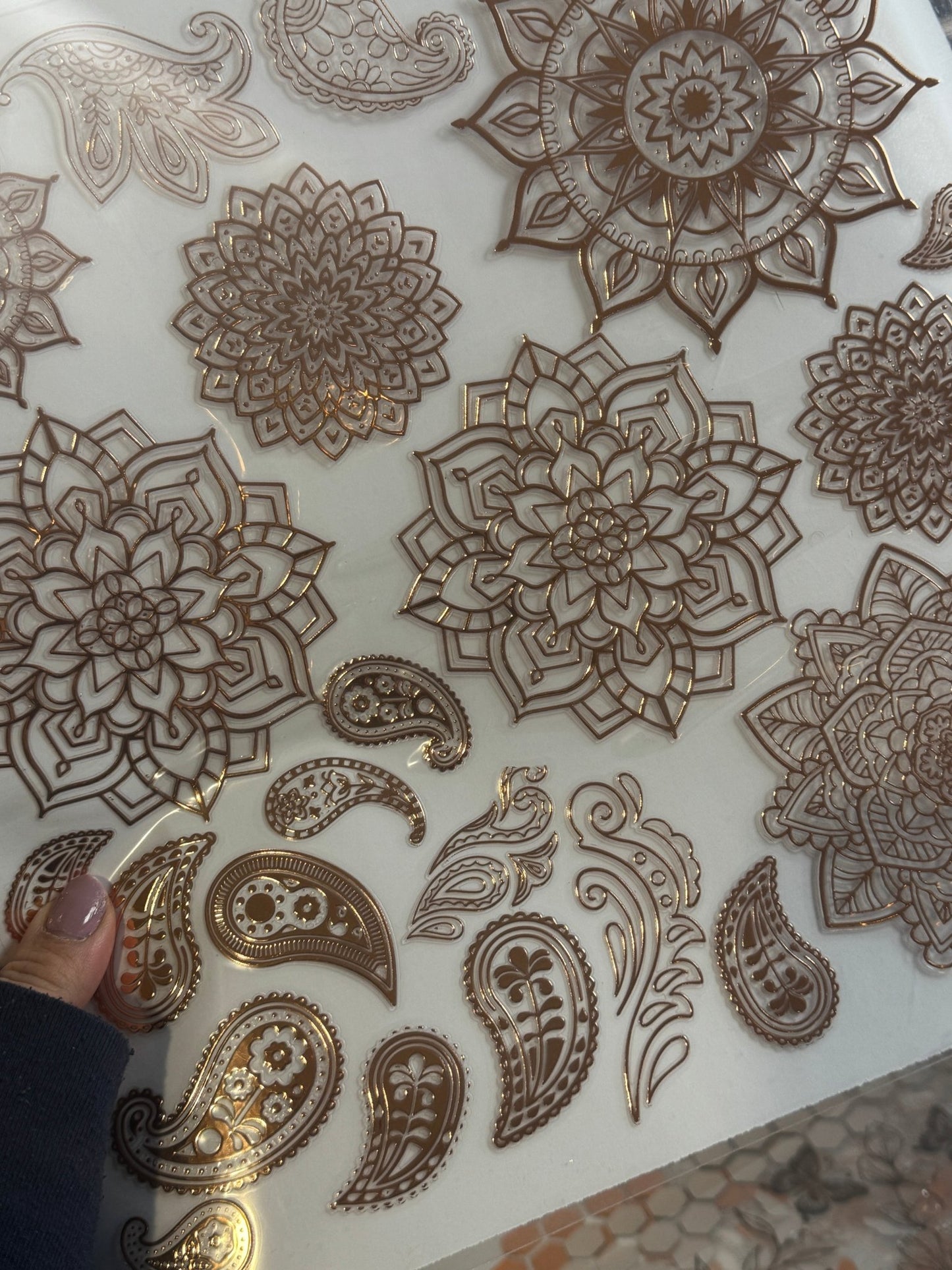 ROSE COPPER / SILVER MANDALAS - 216 Tumblers