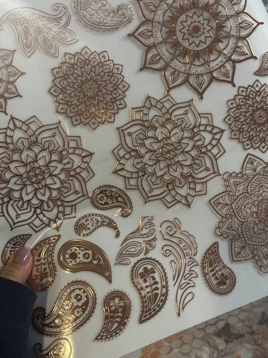 ROSE COPPER / SILVER MANDALAS - 216 Tumblers