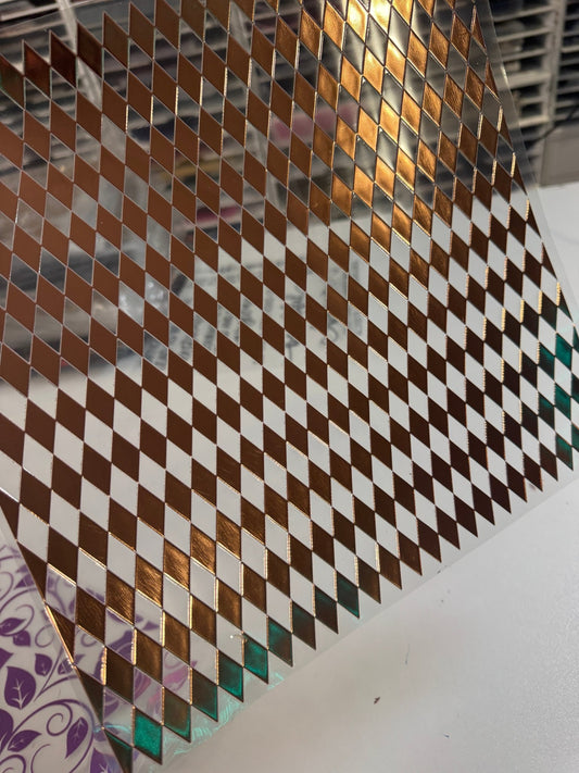 ROSE GOLD ARGYLE 11.25X11.25 - 216 Tumblers