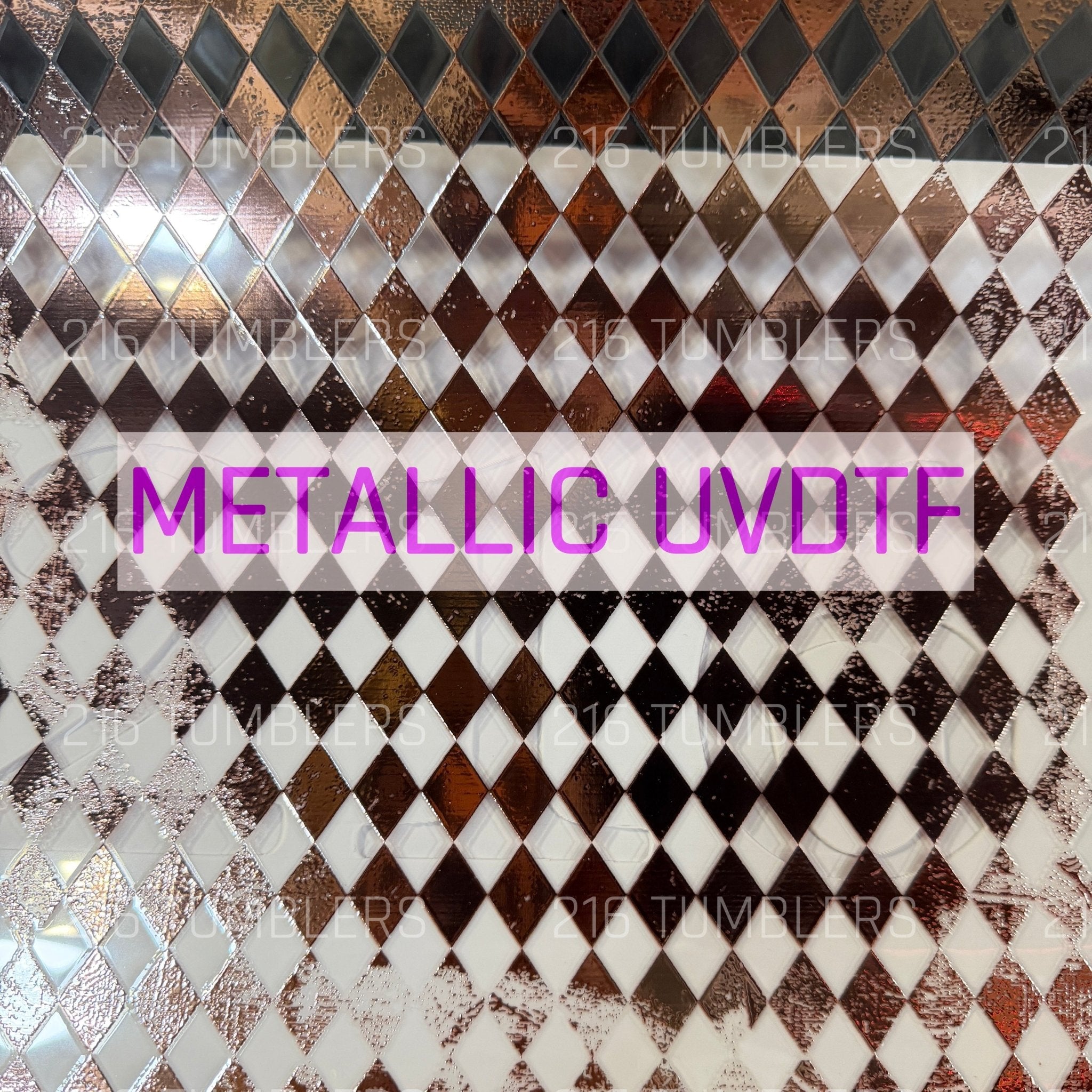 ROSE GOLD DISTRESSED ARGYLE - 216 Tumblers