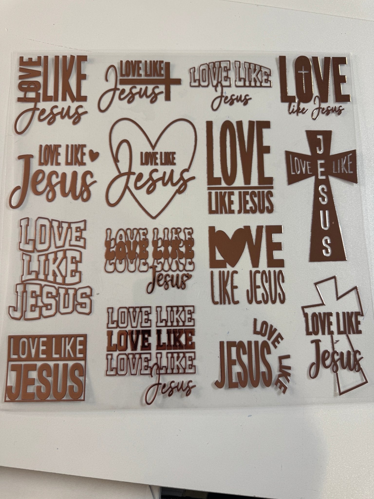 ROSE GOLD JESUS WORDS 1 - 11.25X11.25 - 216 Tumblers