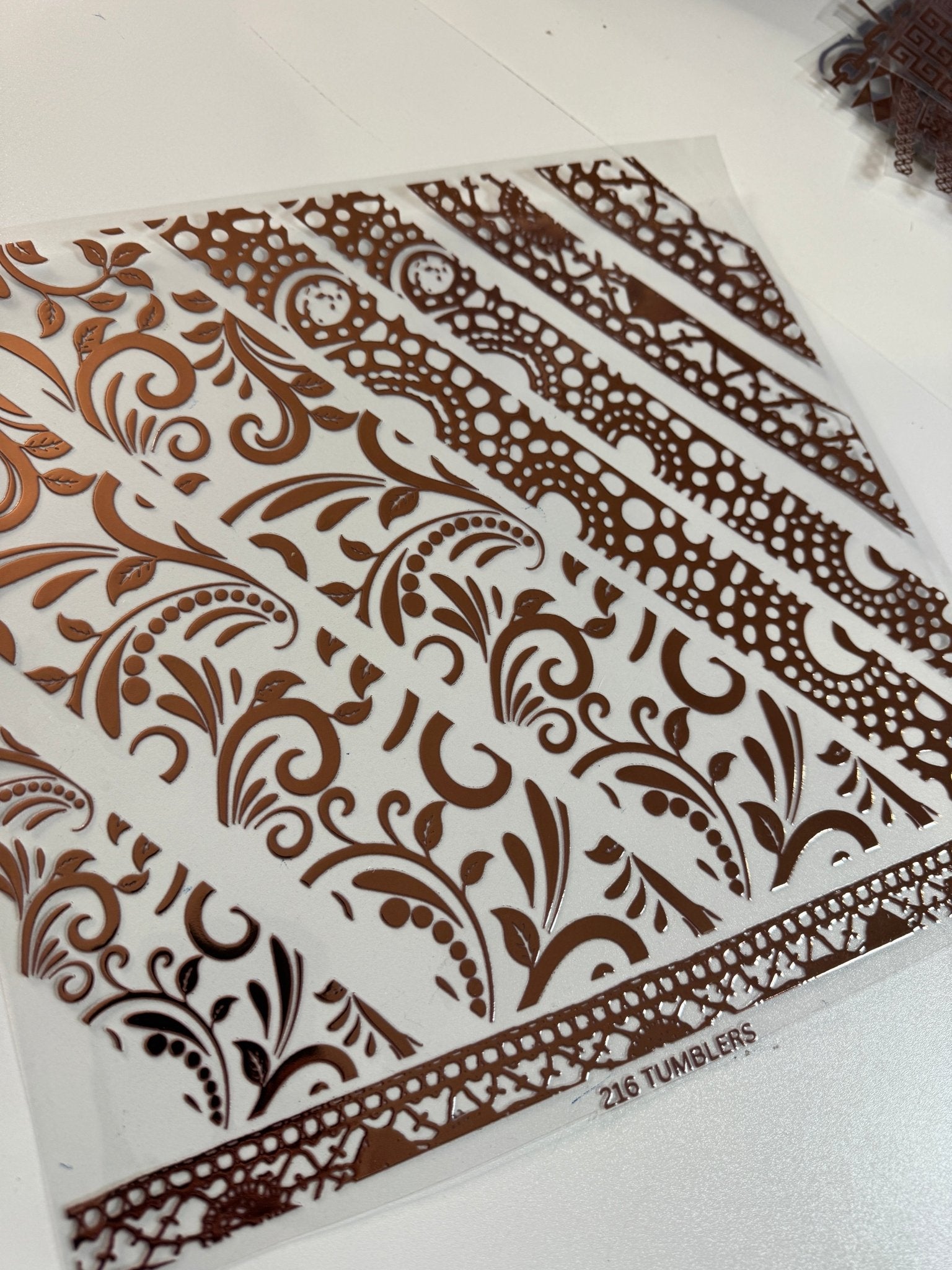 ROSE GOLD TOOLED SWIRL BANDS 11.25 - 216 Tumblers