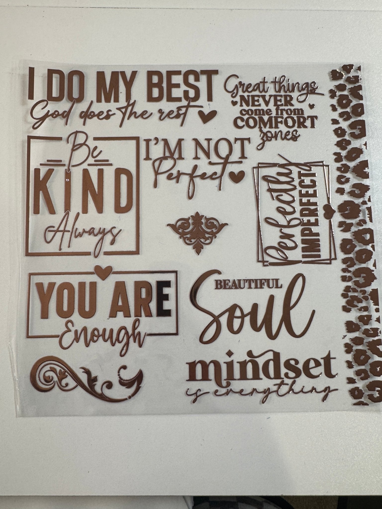 ROSE GOLD WORD SHEET 1 - 11.25X11.25 - 216 Tumblers