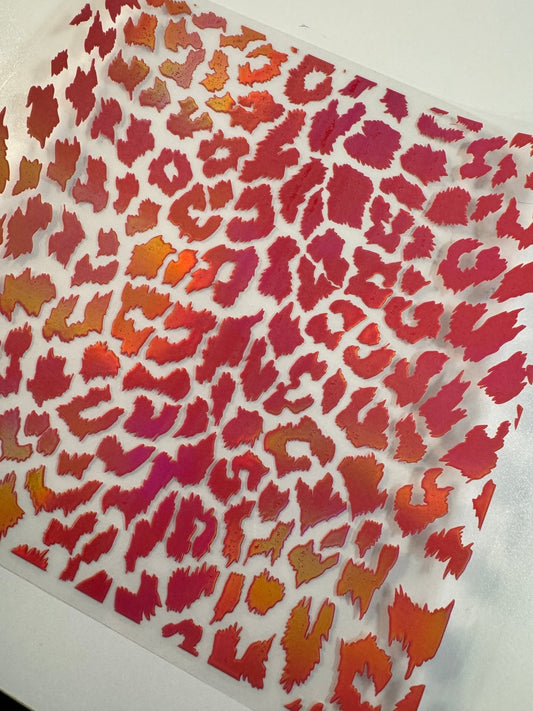 ROSE RED HOLOGRAPHIC LEOPARD PRINT - 216 Tumblers