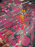 ROSE RED TOOLED ROSE - HOLOGRAPHIC - 216 Tumblers