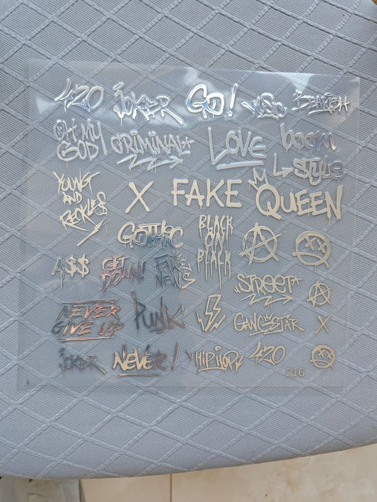 SILVER SHEET GRAFFITI - 216 Tumblers