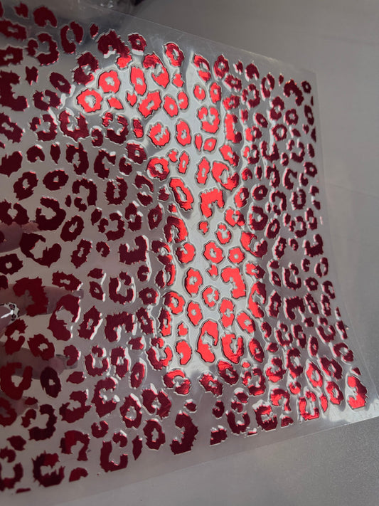 SMALL - RED CHROME LEOPARD SPOTS - 216 Tumblers