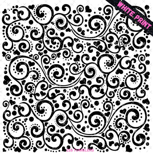 TOOLED HEART IN WHITE - 216 Tumblers