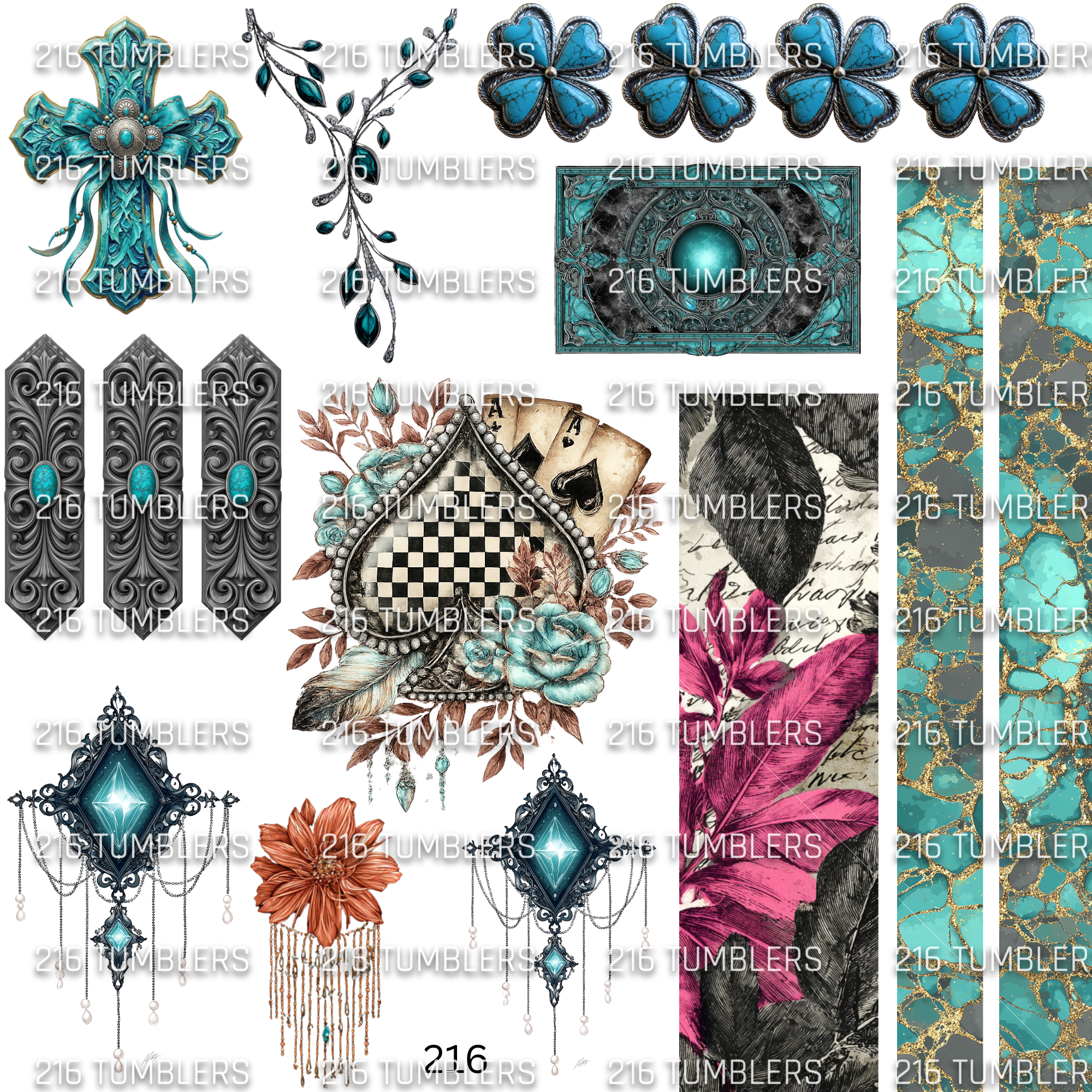 TURQUOISE AND OTHER THINGS - 216 Tumblers