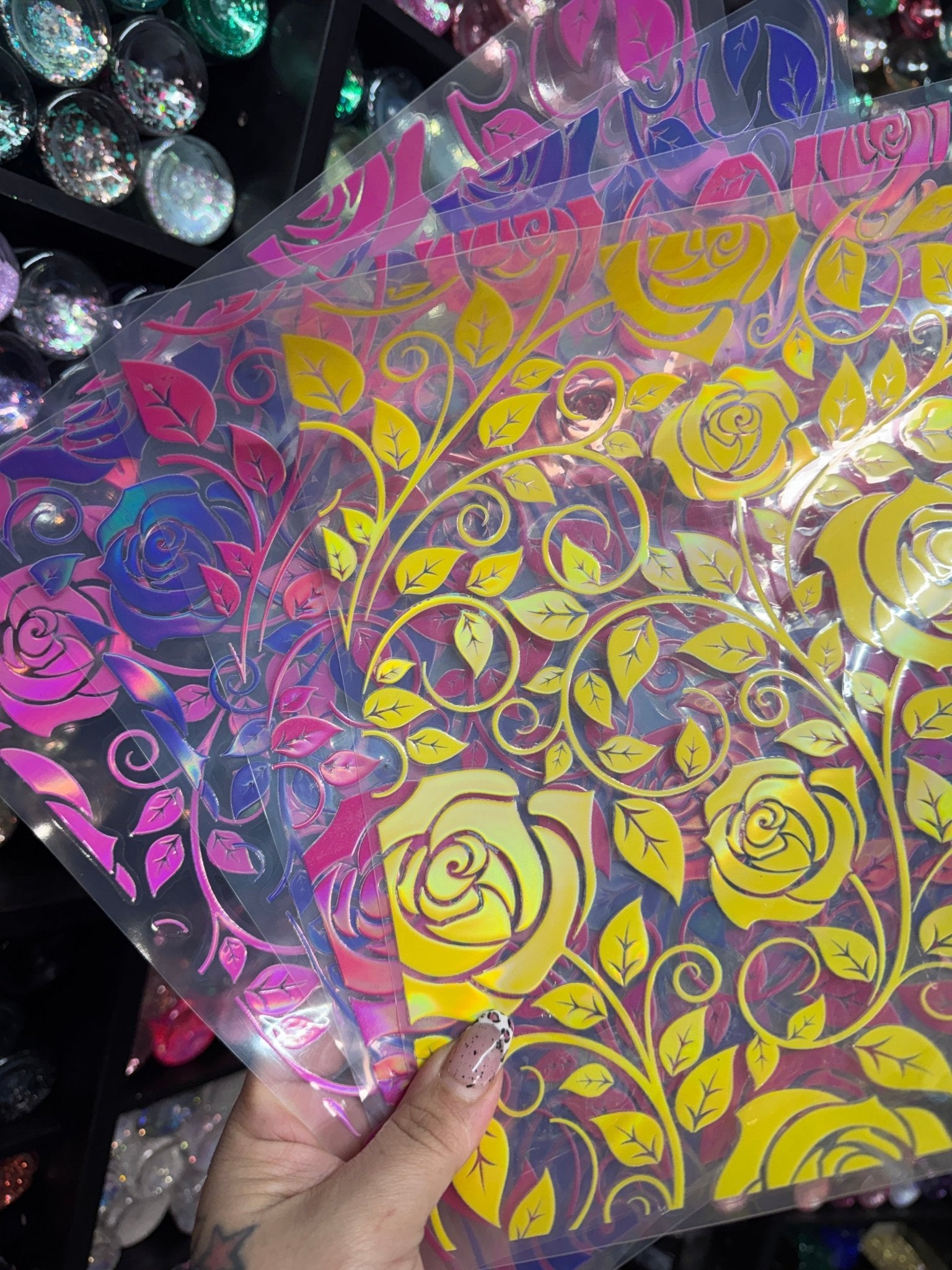 Ultimate Holographic Tooled Rose (4 SHEETS) **DISCONTINUING** - 216 Tumblers