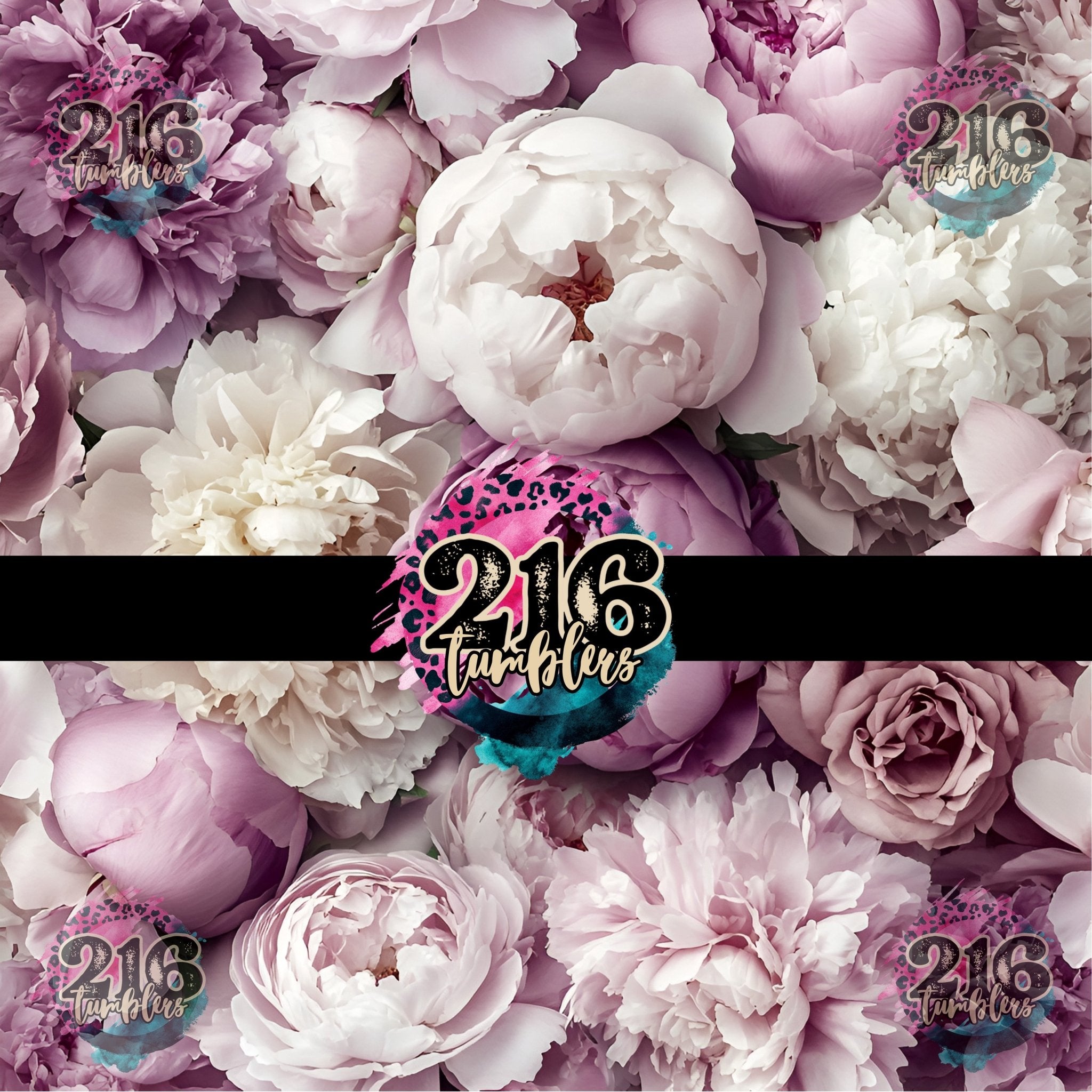 V011 PURPLE PEONIES FLORAL - 216 Tumblers