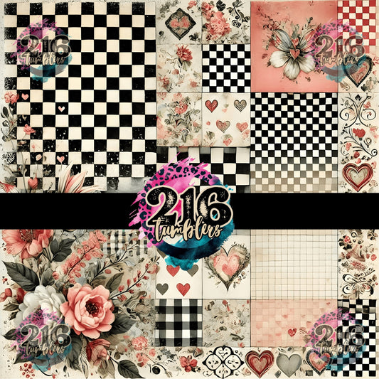 V013 VINTAGE CHECKER - 216 Tumblers