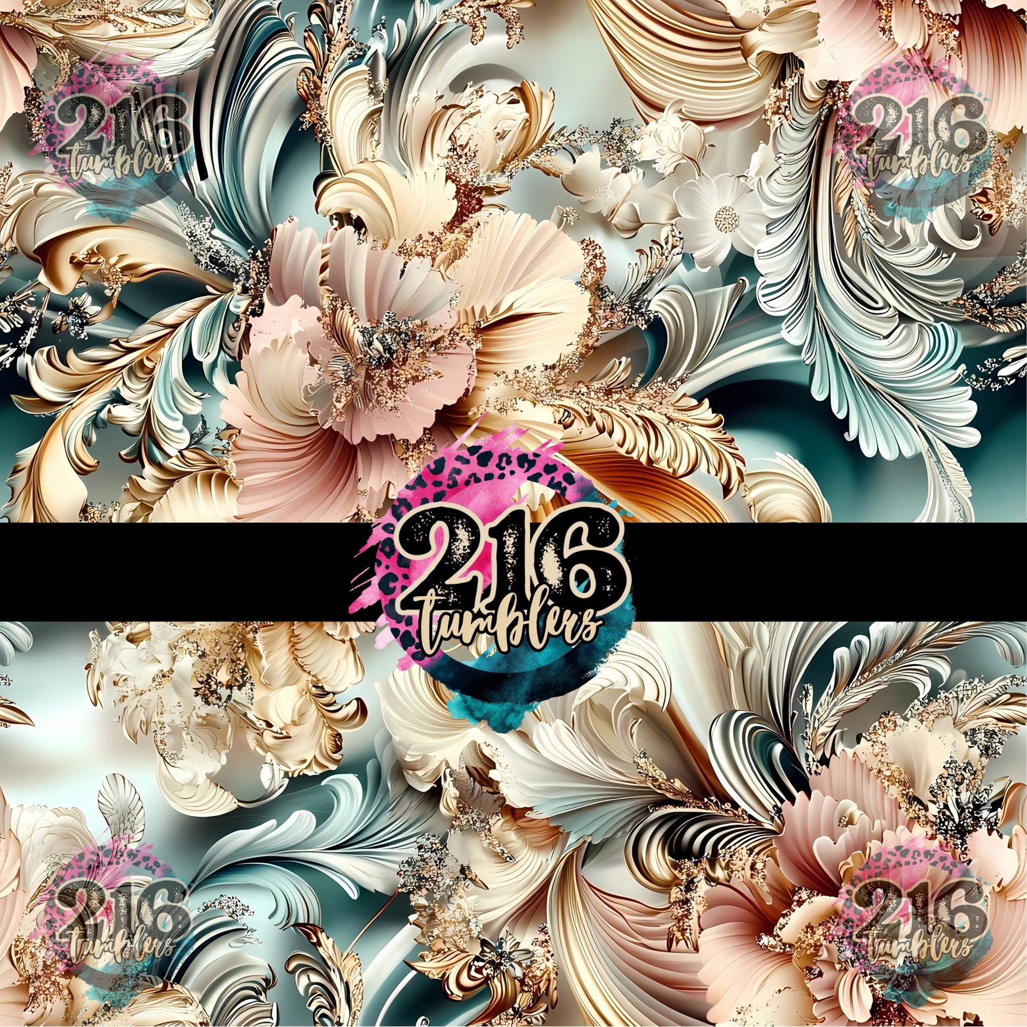 V014 FILIGREE FLORAL - 216 Tumblers