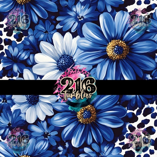 V038 BLUE FLORAL - 216 Tumblers