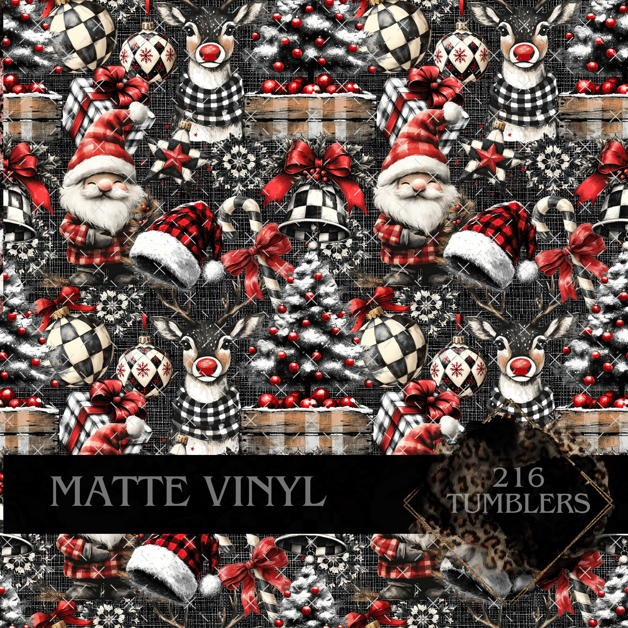 V084 FARMHOUSE CHRISTMAS 12X12 ONLY - 216 Tumblers