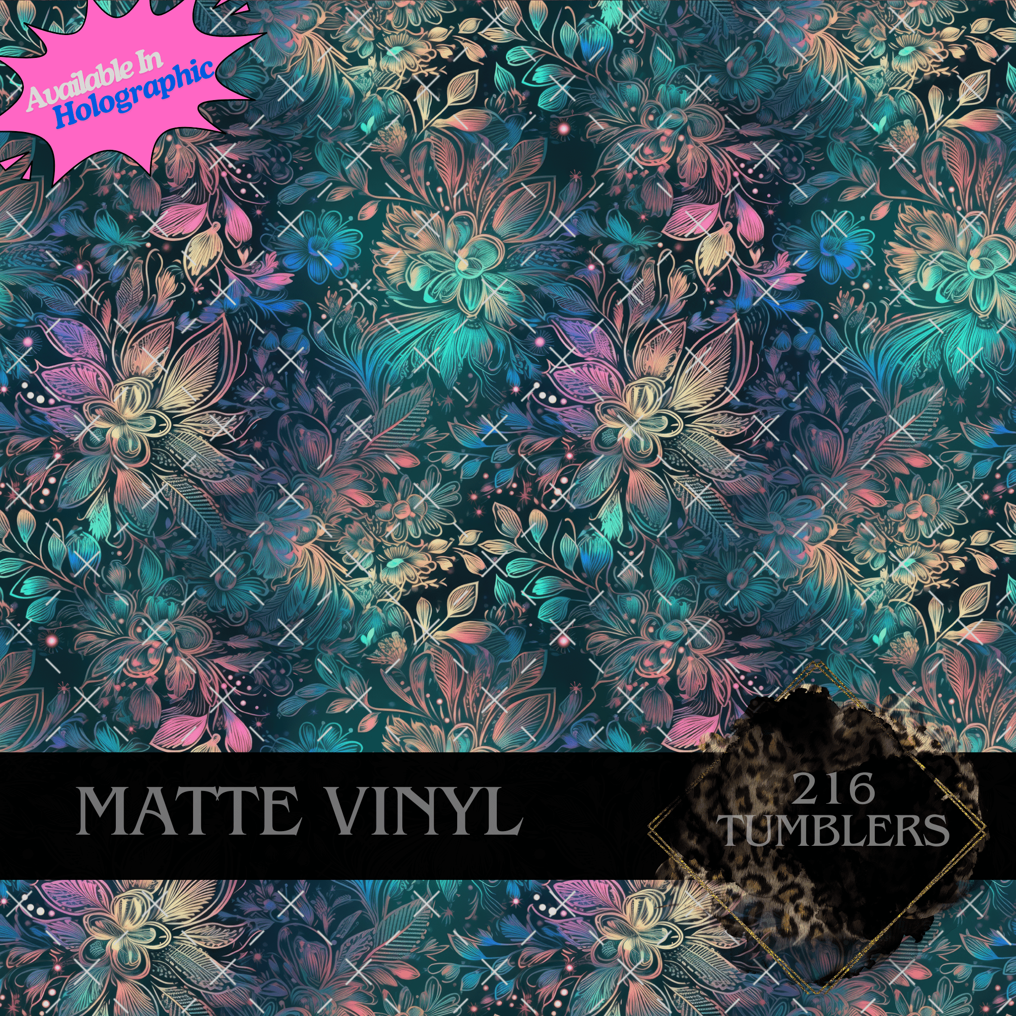V092 MIDNIGHT FLOWERS - 216 Tumblers