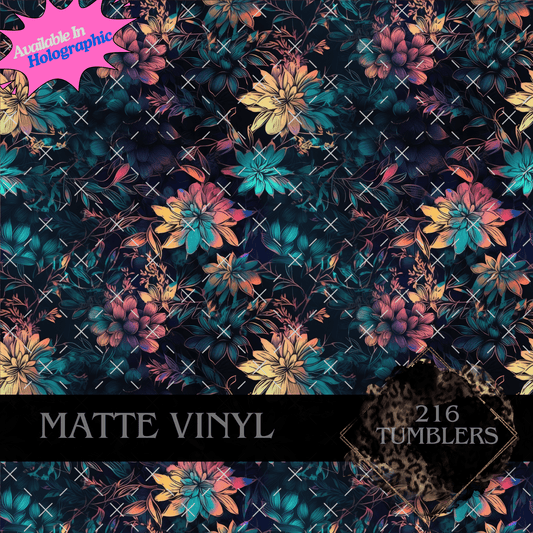 V094 MIDNIGHT FLOWERS - 216 Tumblers