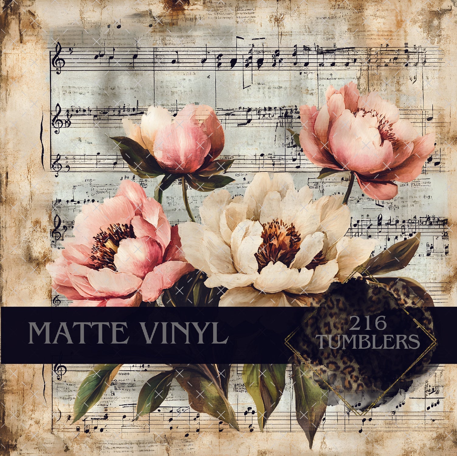 V154 VINTAGE PRINT - 216 Tumblers