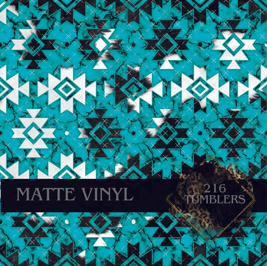 V197 TURQ & COWHIDE - 216 Tumblers