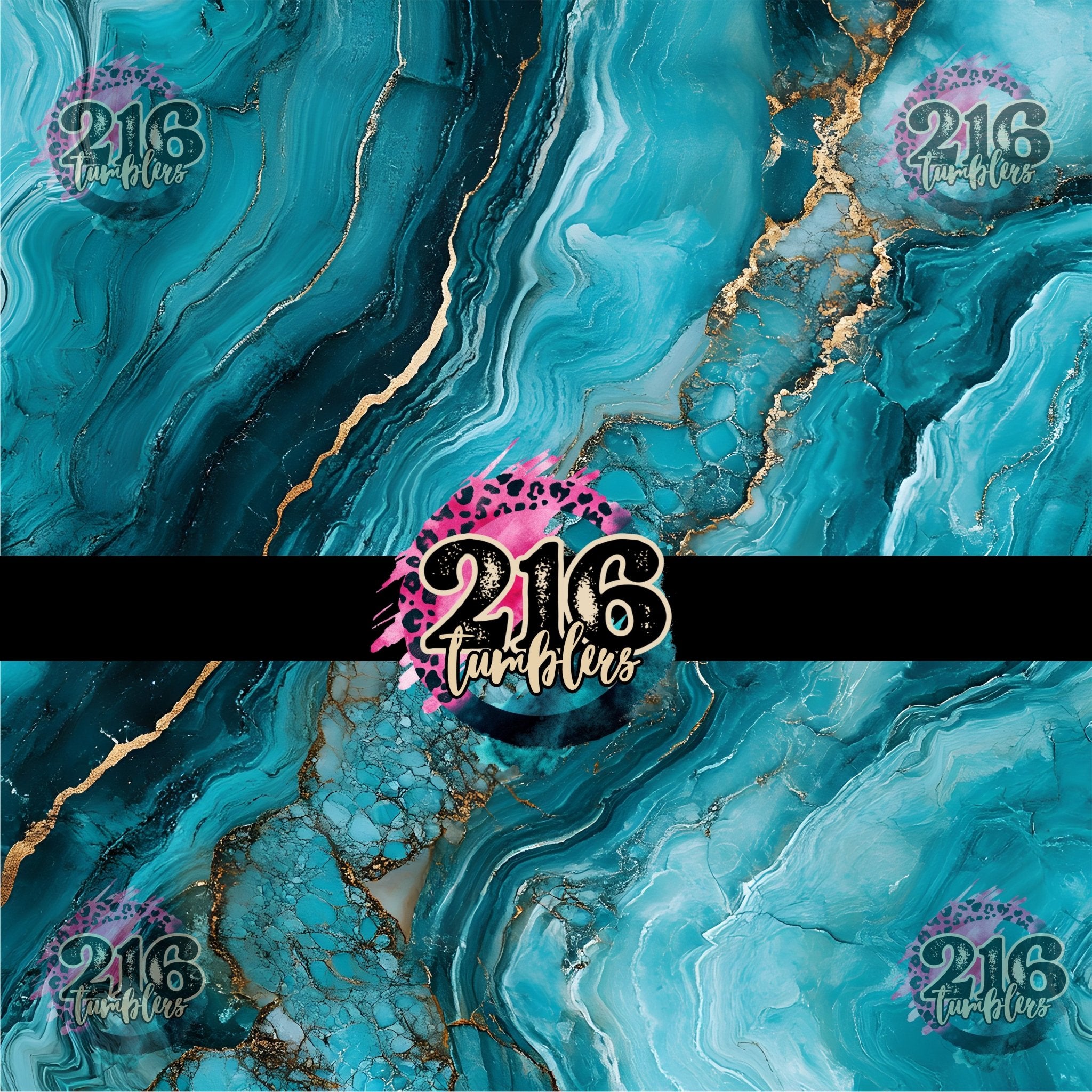 V424 TEAL GEODE - 216 Tumblers